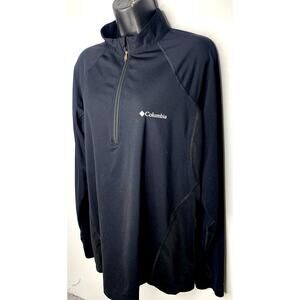 Columbia Women's XL Black 3/4 Zip Mock Neck Athletic Shirt Omni Heat